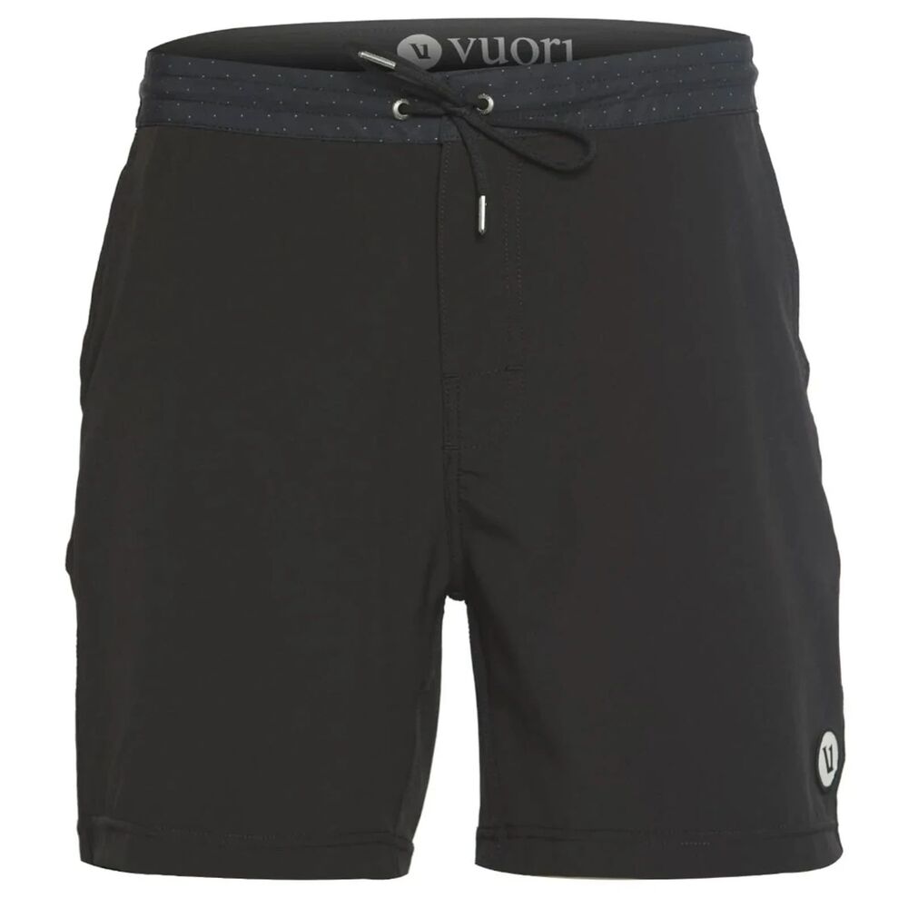 Vuori Men's Bahia Boardshort in Black Elastic Drawstring Waistband Size 33